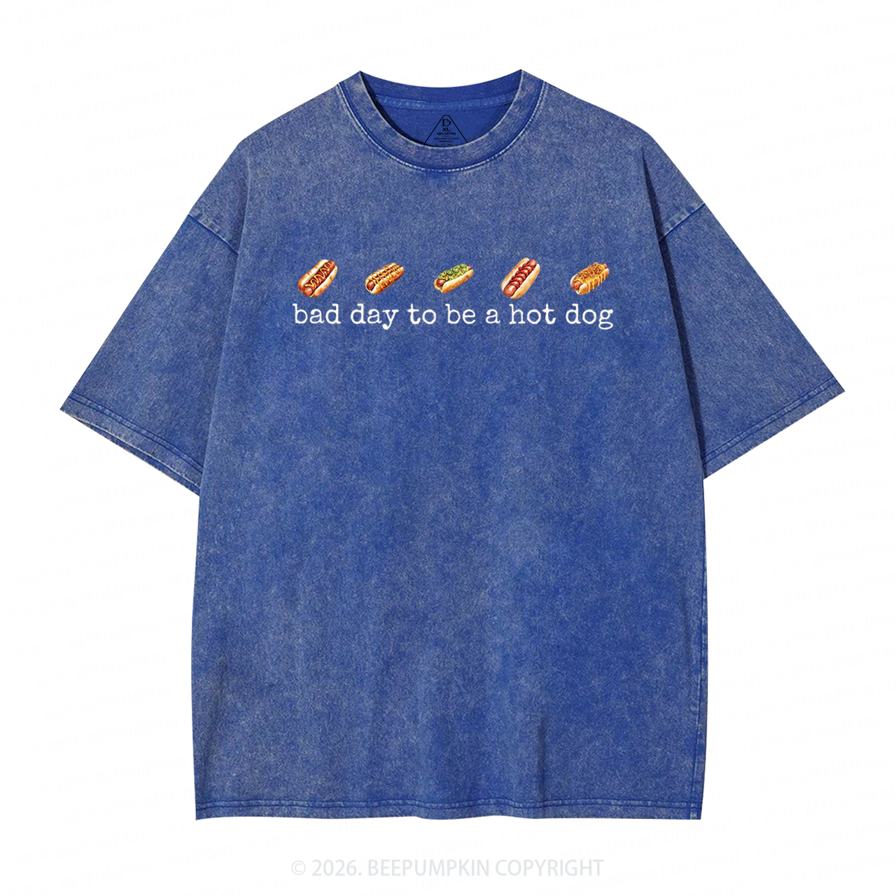 Bad Day to Be a Hot Dog Adult Washed T-Shirts