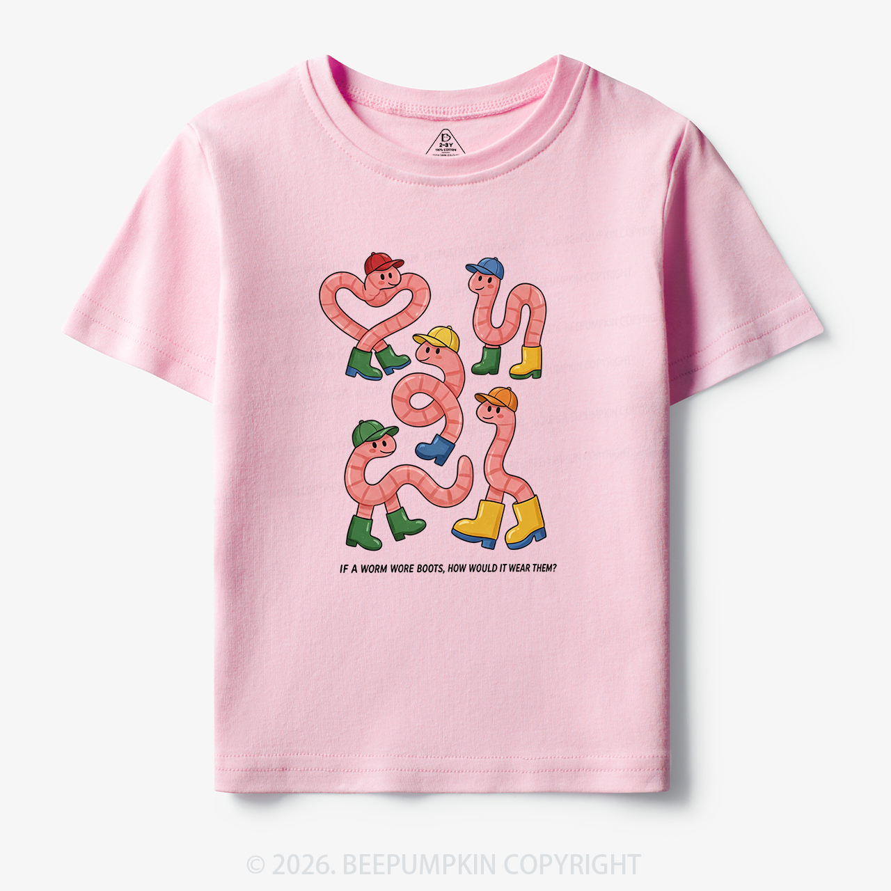 Funny Retro Worm Boots Toddler&Kid's Tees