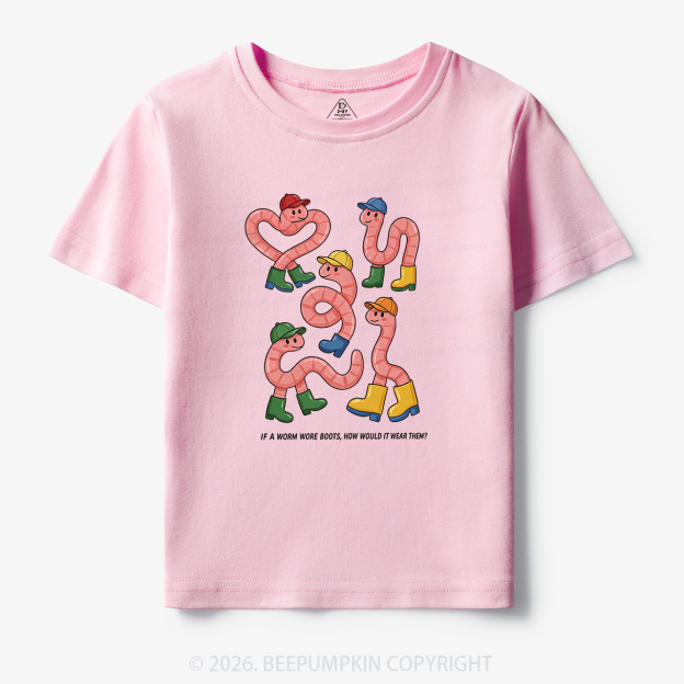 Funny Retro Worm Boots Toddler&Kid's Tees
