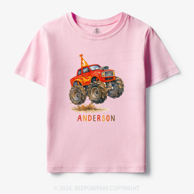 Personalized Monster Truck Birthday Toddler&Kid's Tees