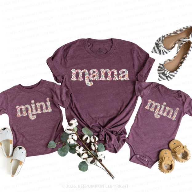 Floral Script Mama and Mini Mom&Me Matching T-Shirts