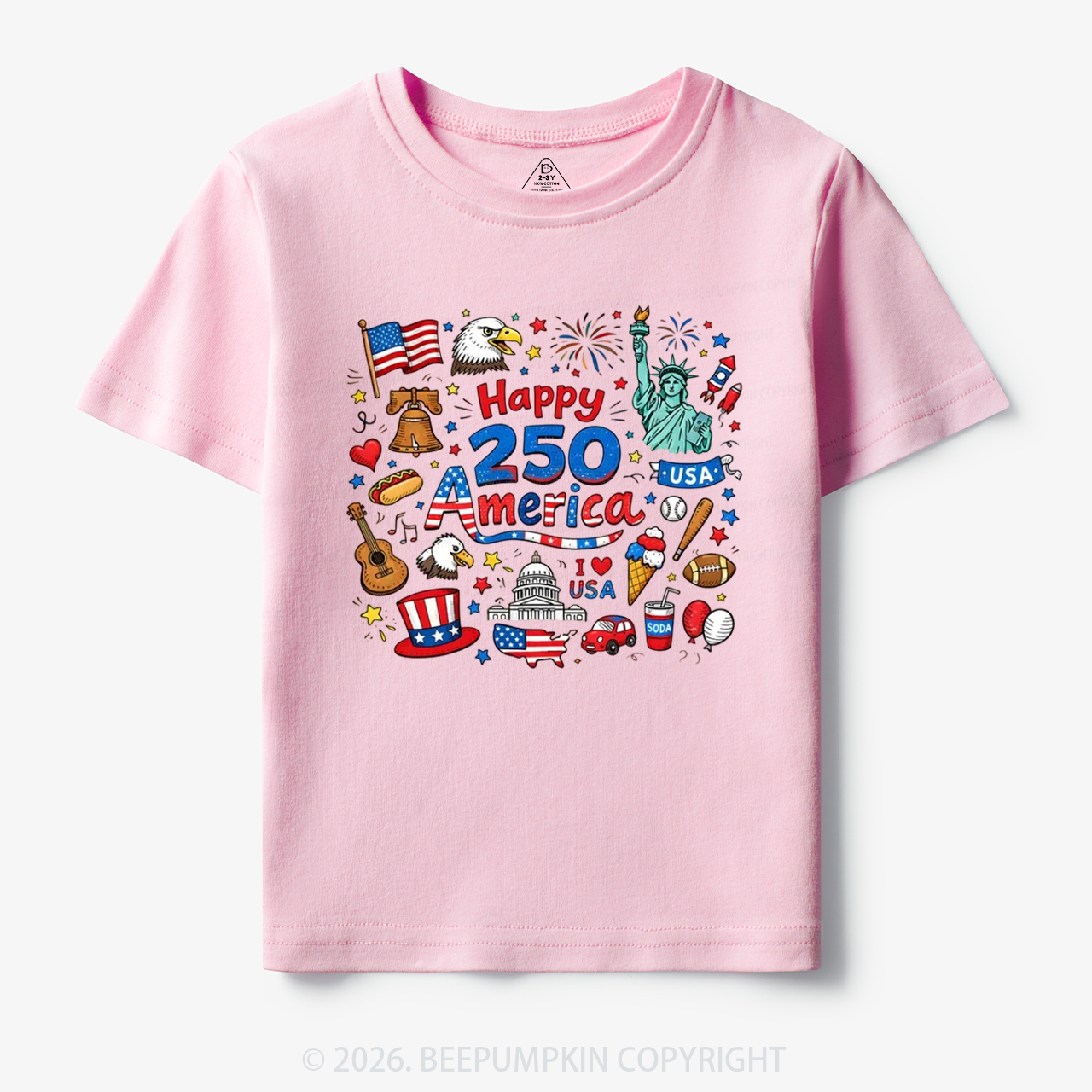 Happy 250 America Toddler&Kid's Tees