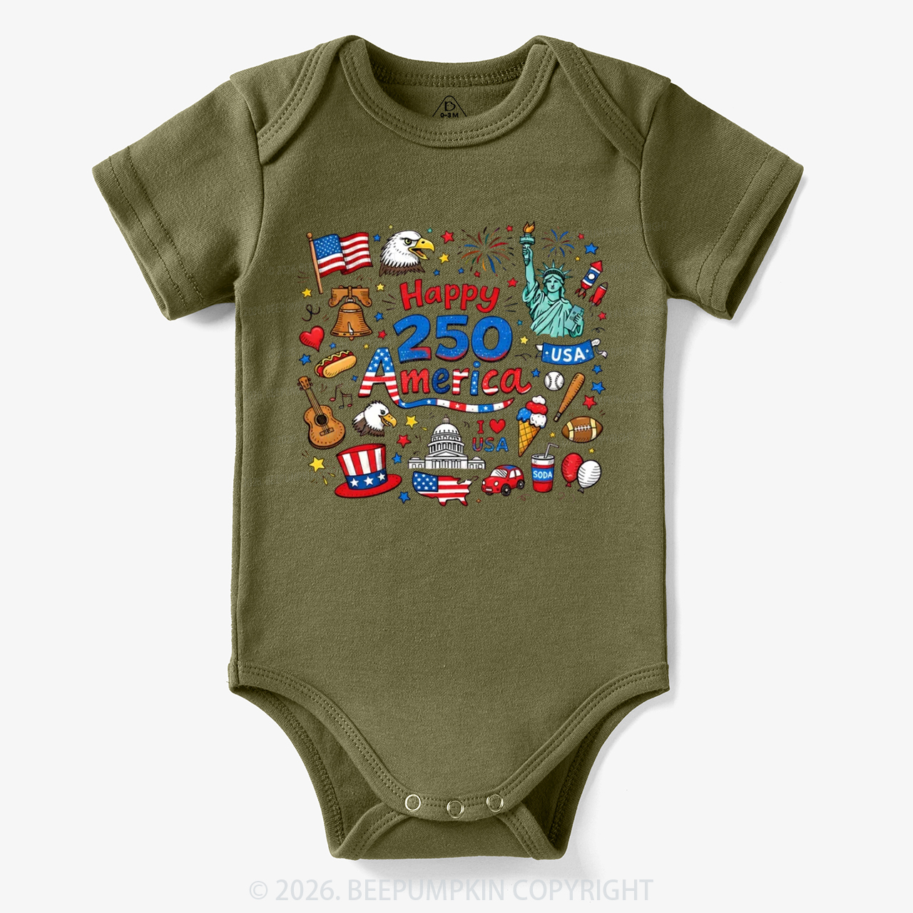 Happy 250 America Bodysuit