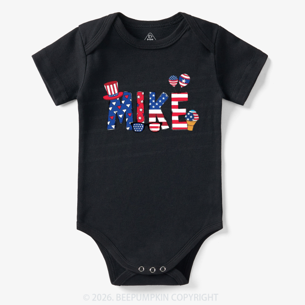 Personalized 4th Of July USA Patriotic Bodysuit