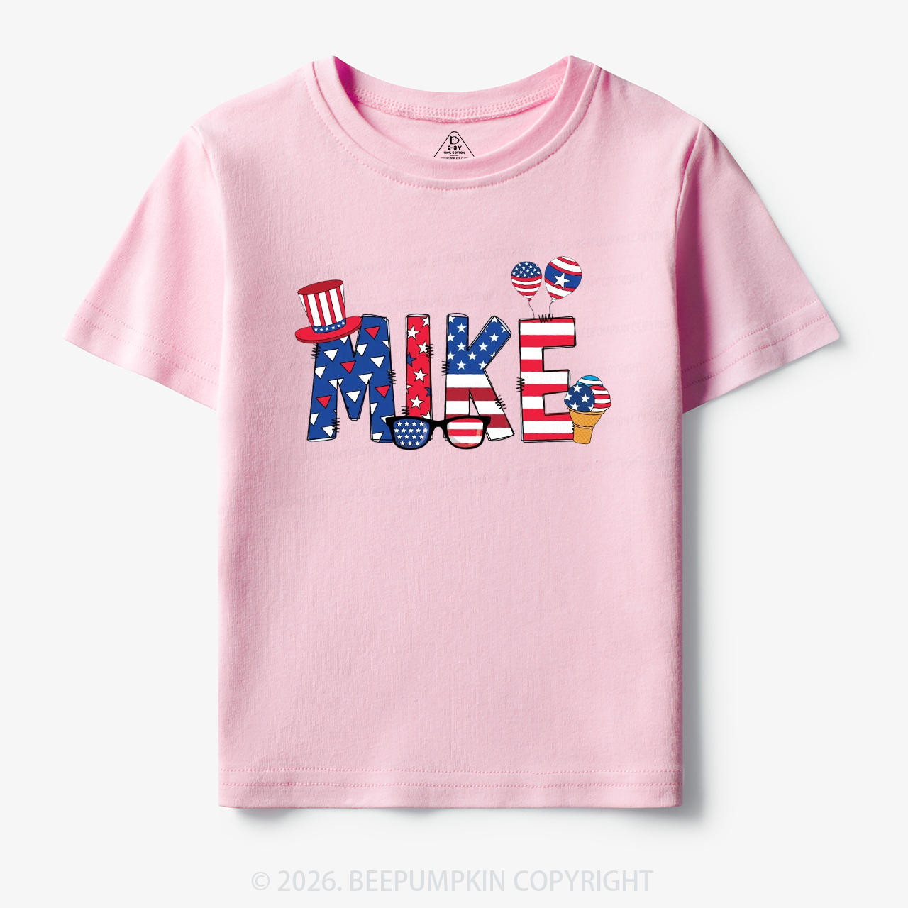 Personalized 4th Of July USA Patriotic Toddler&Kid's Tees