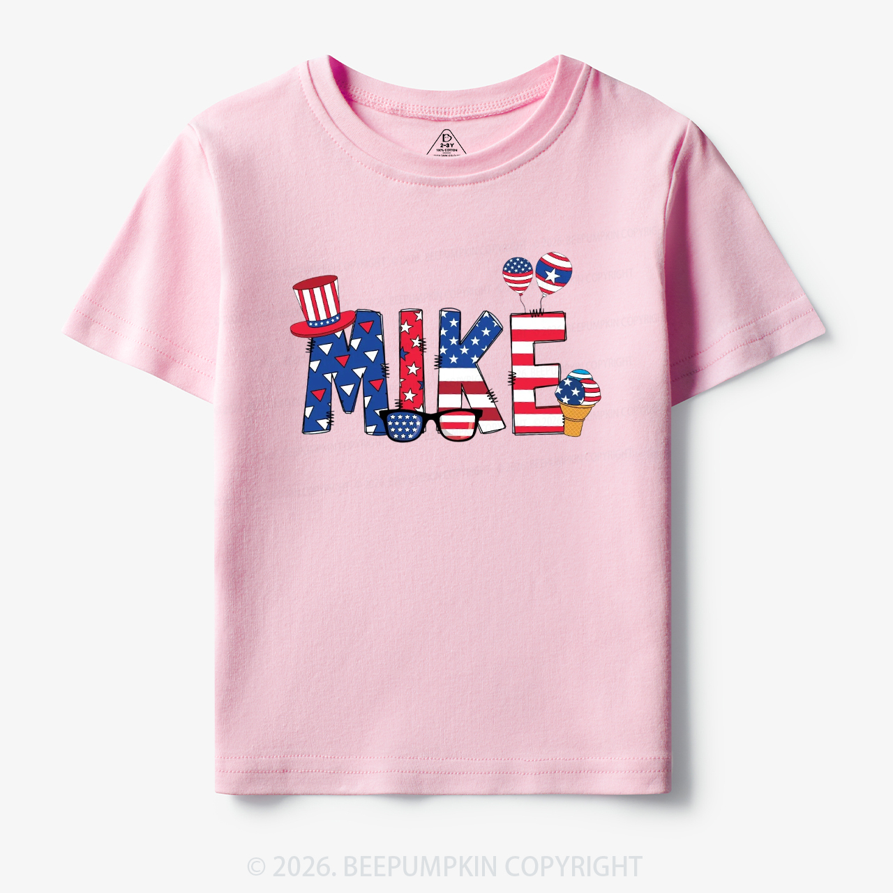 Personalized 4th Of July USA Patriotic Toddler&Kid's Tees
