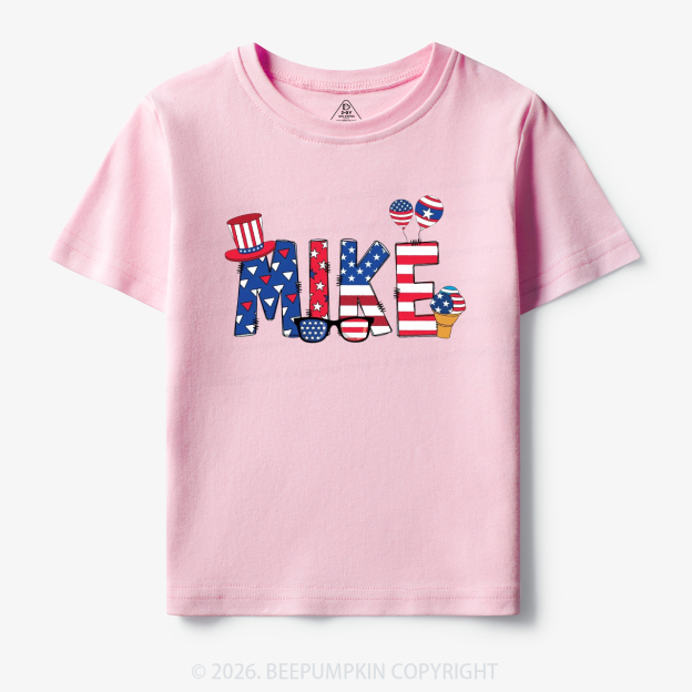 Personalized 4th Of July USA Patriotic Toddler&Kid's Tees