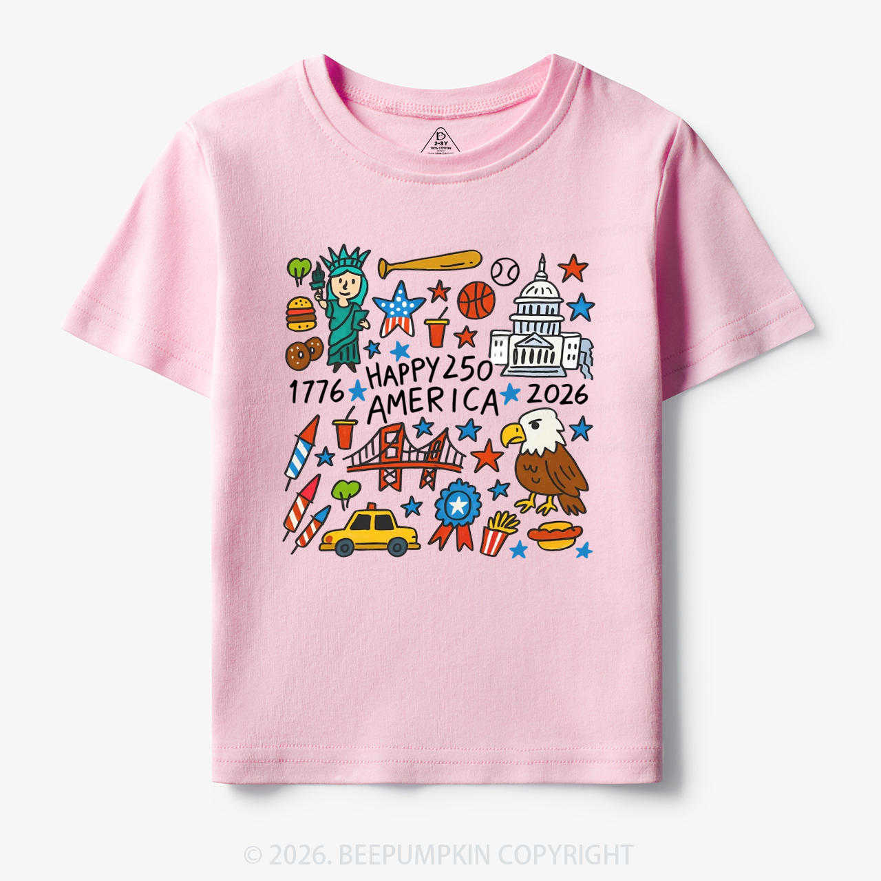 Happy 250 America 1776-2026 Toddler&Kid's Tees