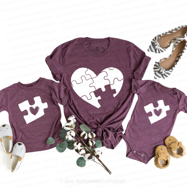 Heart Puzzle You Complete Me Mom&Me Matching T-Shirts