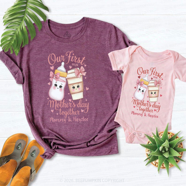 Personalized Our First Mother’s Day Coffee and Milk Mom&Me Matching T-Shirts