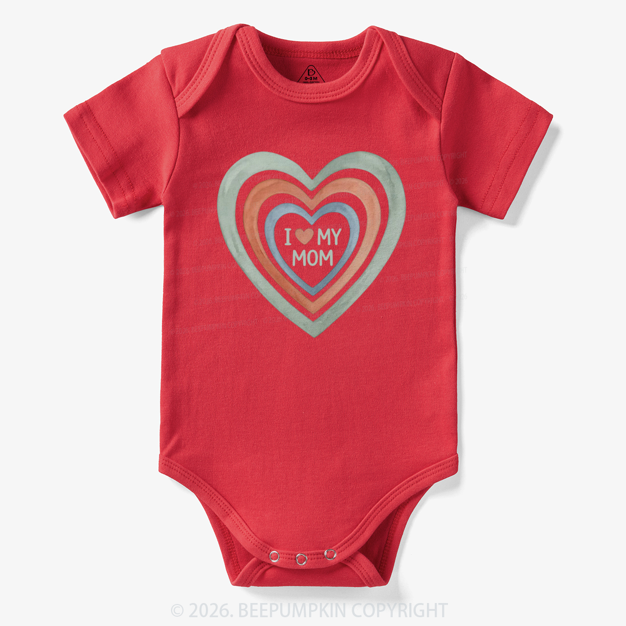 I Love My Mom Cute Mother's Day Bodysuit