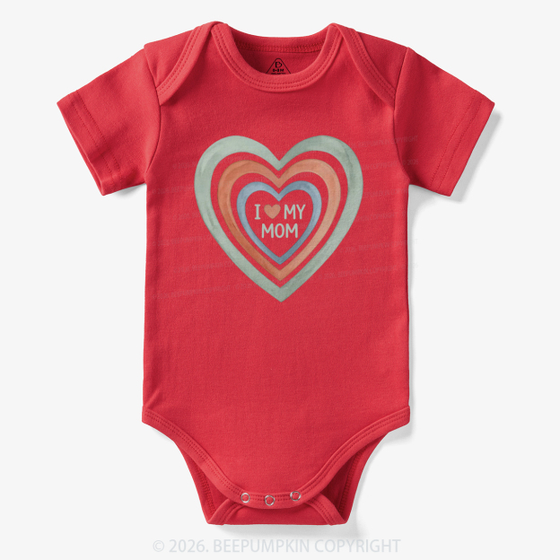 I Love My Mom Cute Mother's Day Bodysuit