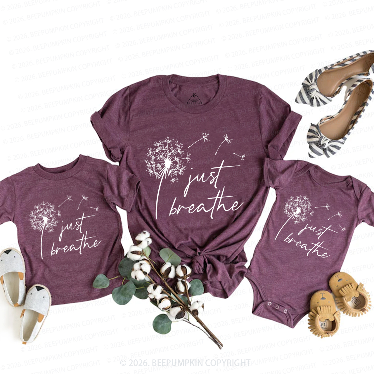 Just Breathe Dandelion Mom&Me Matching T-Shirts
