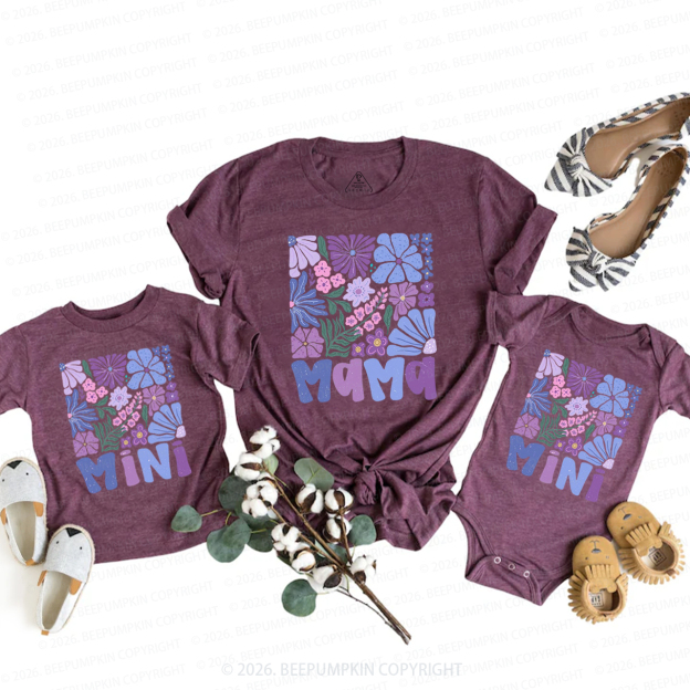 Spring Boho Flower Mama and Mini Mom&Me Matching T-Shirts