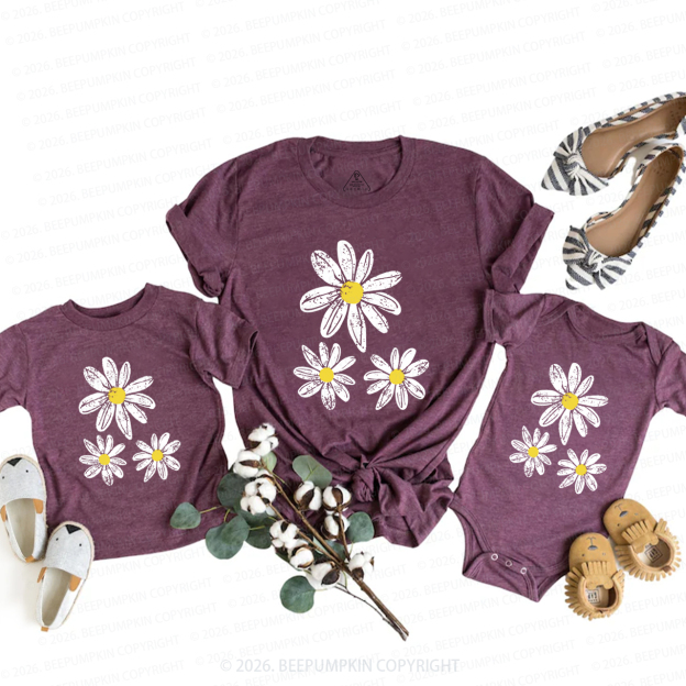 Daisy Boho Floral Mom&Me Matching T-Shirts