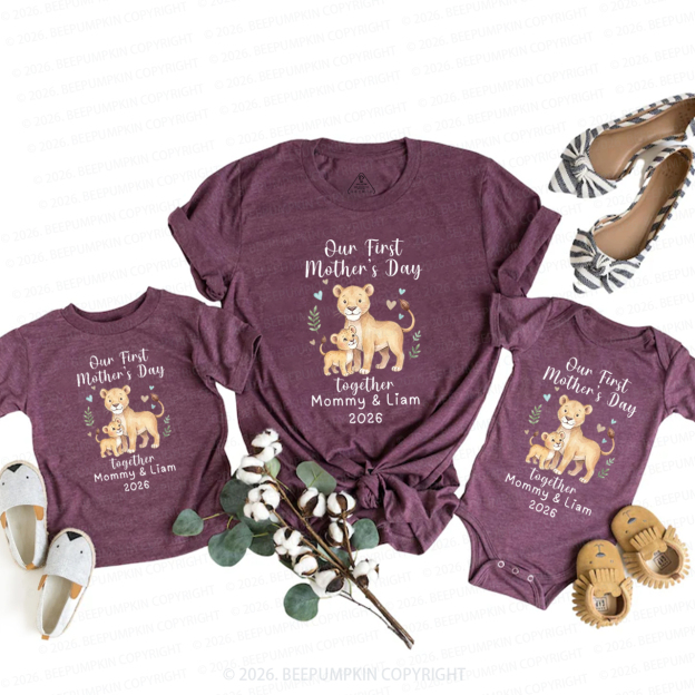 Personalized First Mothers Day Lion Safari Jungle Mom&Me Matching T-Shirts