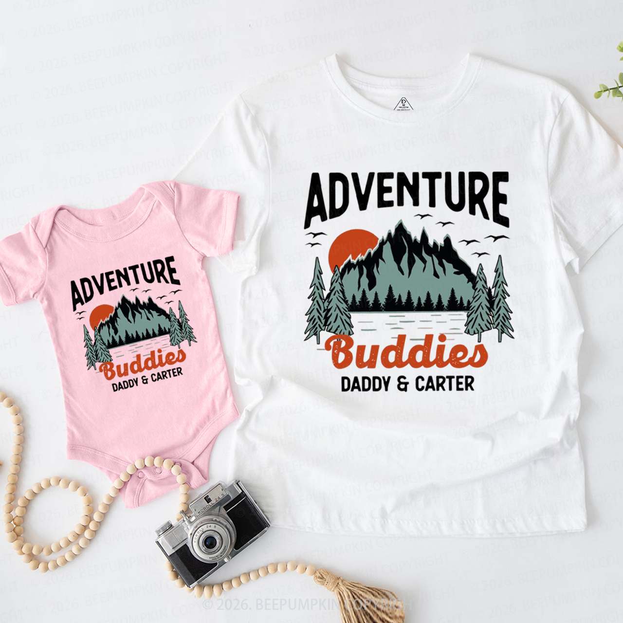 Personalized Adventure Buddies Dad&Me Matching Shirts