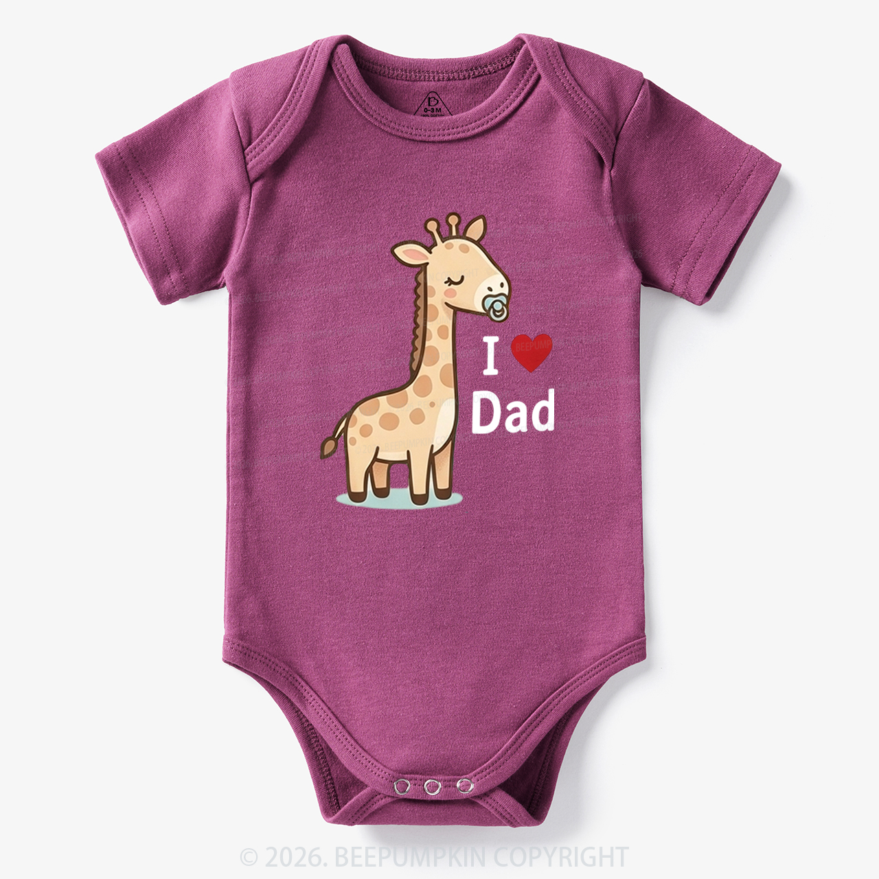 I Love Mom and Dad Giraffe Bodysuit