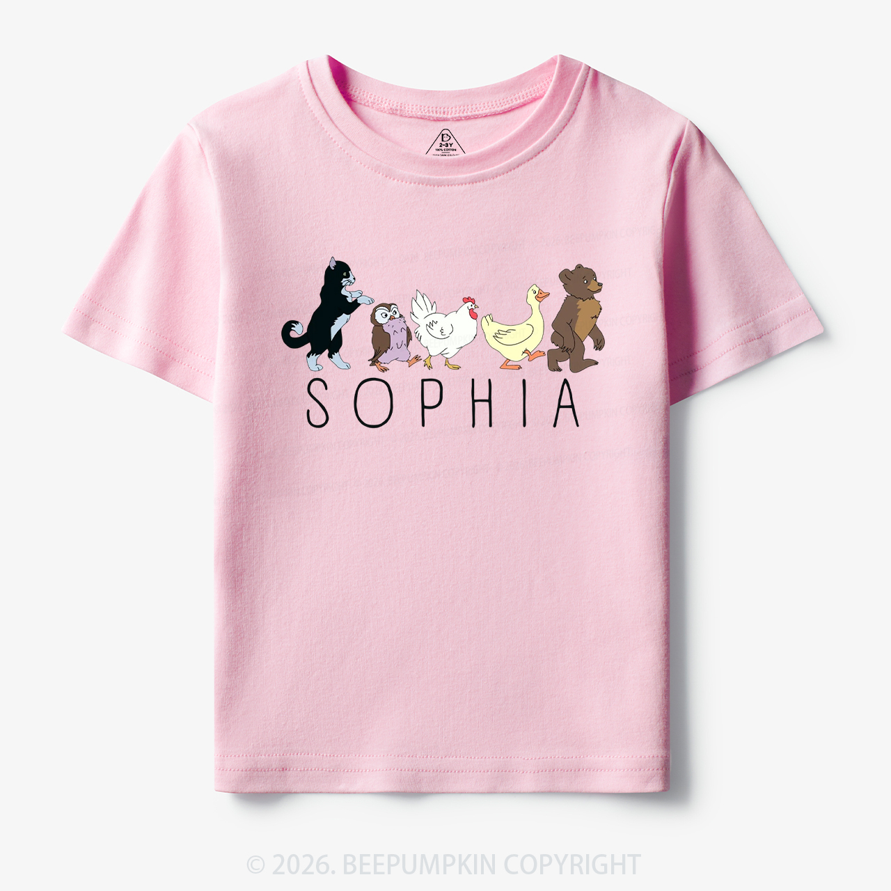 Personalized Cute Animal Friends Toddler&Kid's Tees