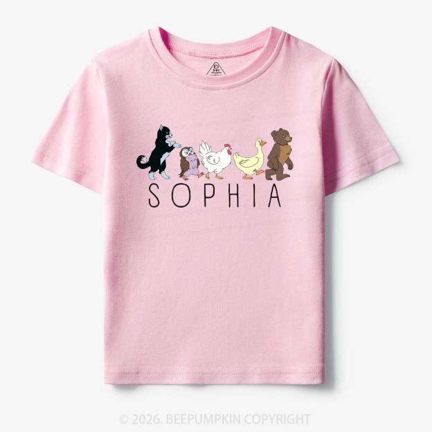 Personalized Cute Animal Friends Toddler&Kid's Tees