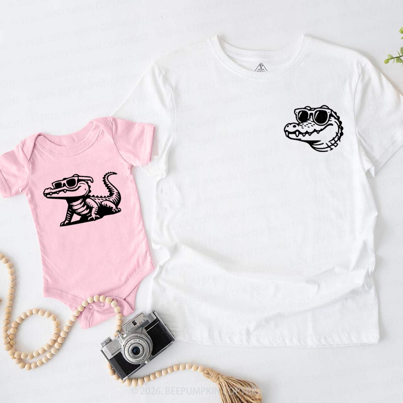 Father & Baby Alligator Dad&Me Matching Shirts