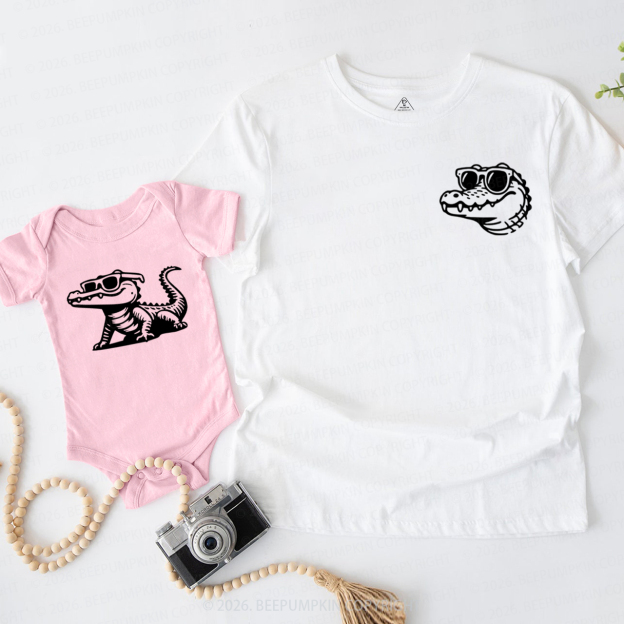 Father & Baby Alligator Dad&Me Matching Shirts