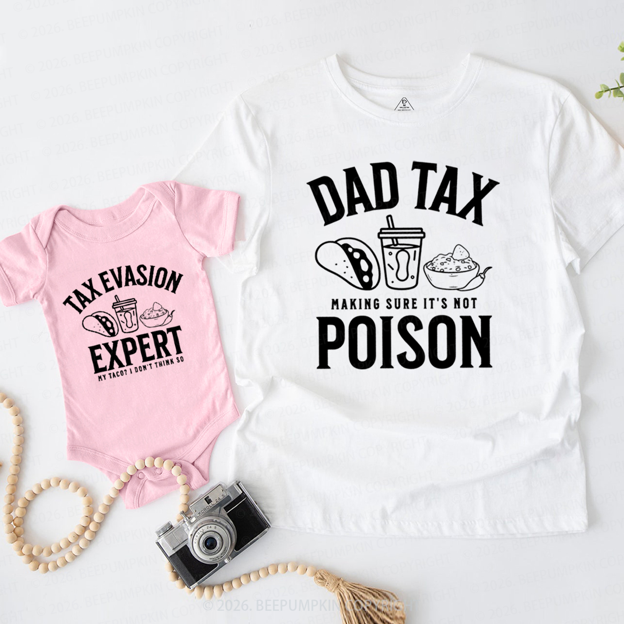 Dad Tax Funny Taco Dad&Me Matching Shirts