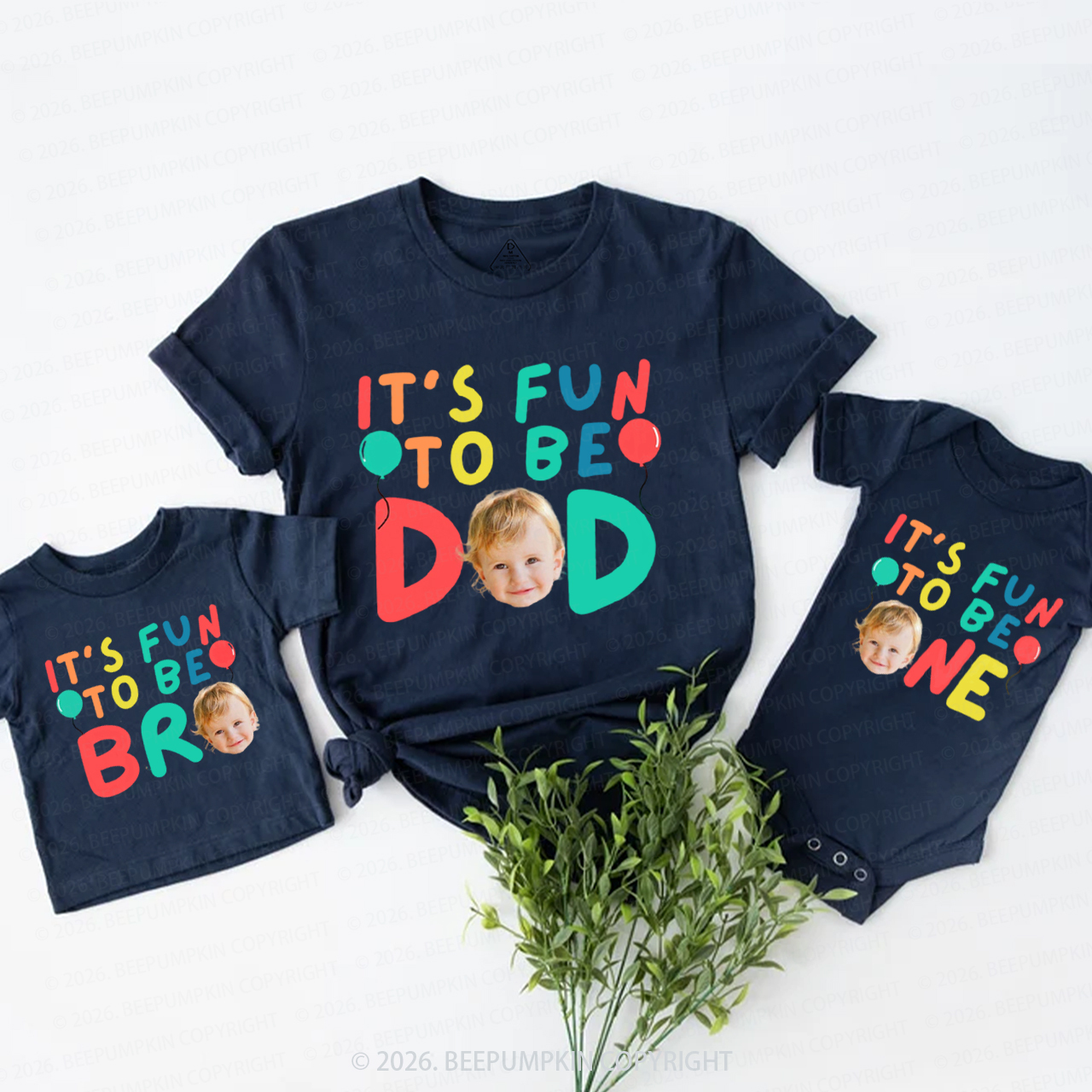 Personalized It's Fun to Be One Birthday Family Matching T-Shirts