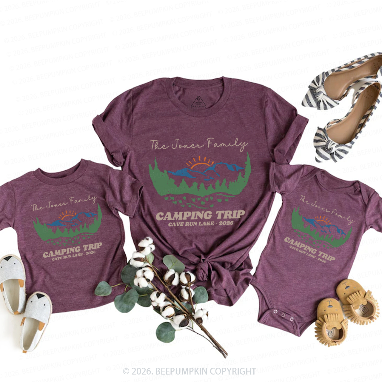 Personalized Family Camping Crew Family Matching T-Shirts
