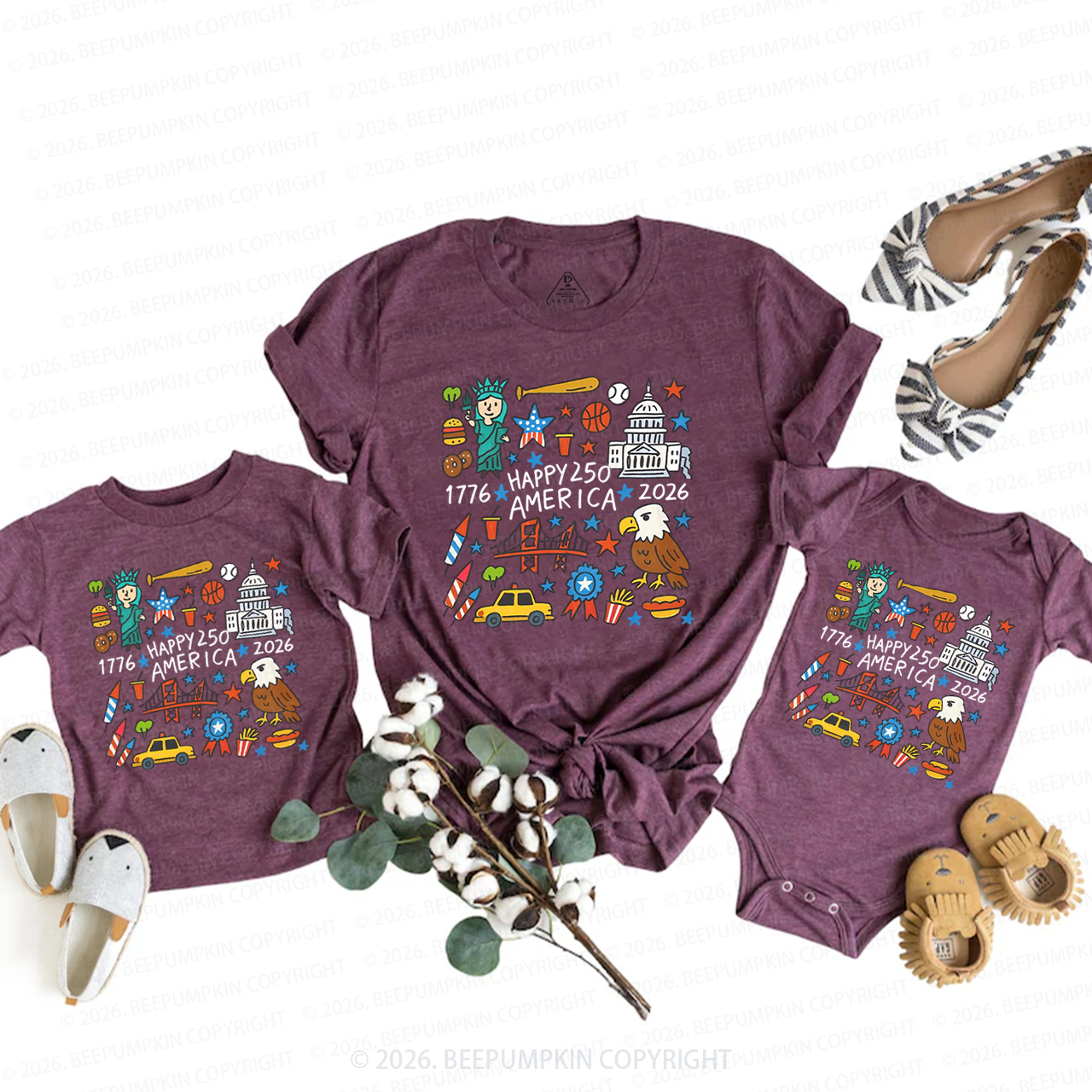 America 250th Anniversary Mom&Me Matching T-Shirts