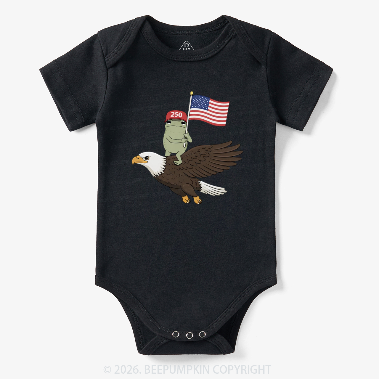 Americas 250th Birthday Funny Frog Bodysuit