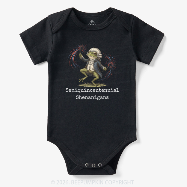 American 250th Anniversary Funny Frog Retro Bodysuit