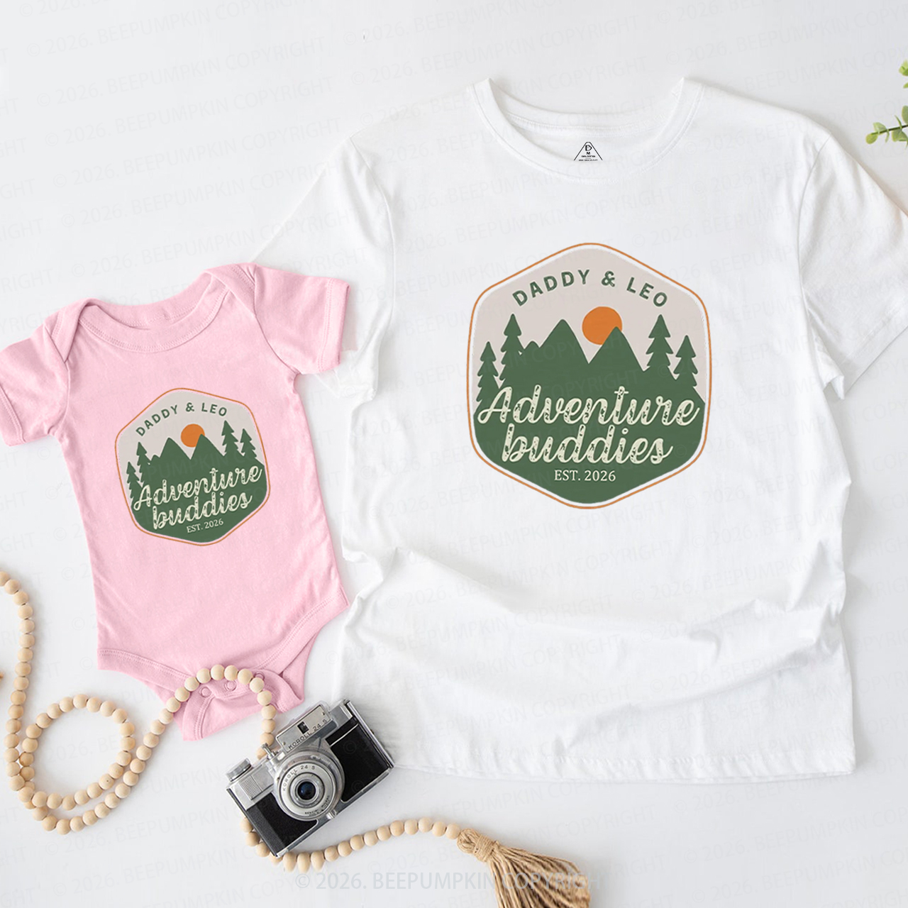 Personalized Adventure Buddies Father's Day Dad&Me Matching Shirts