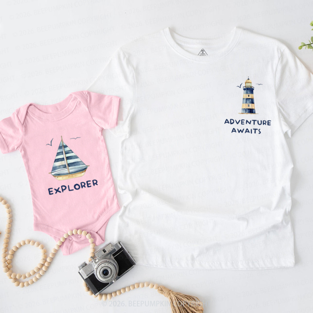 Adventure Awaits And Explore Dad&Me Matching Shirts