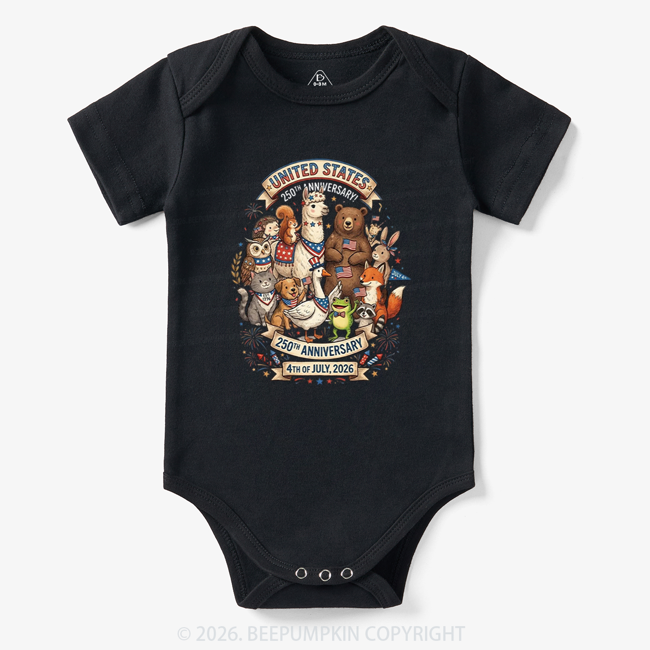 USA 250th Anniversary 4th of July Bodysuit