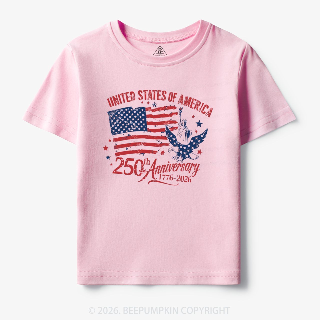 America 250th Anniversary Patriotic Eagle Toddler&Kid's Tees