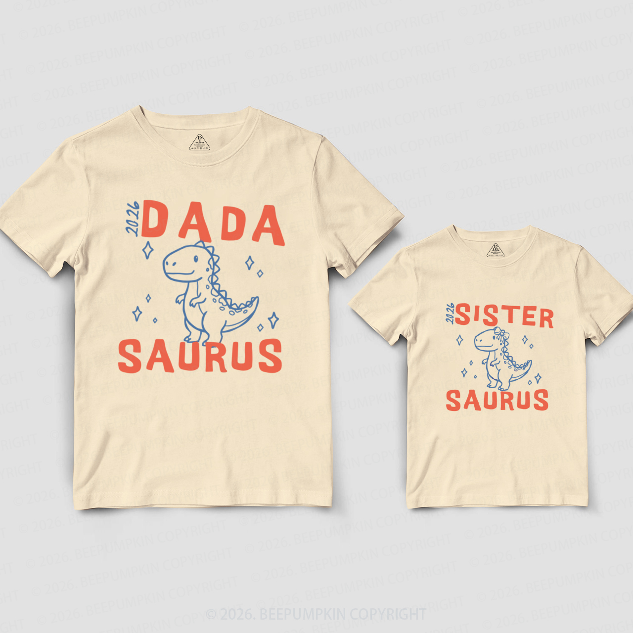 Funny Family Saurus Family Matching Shirts