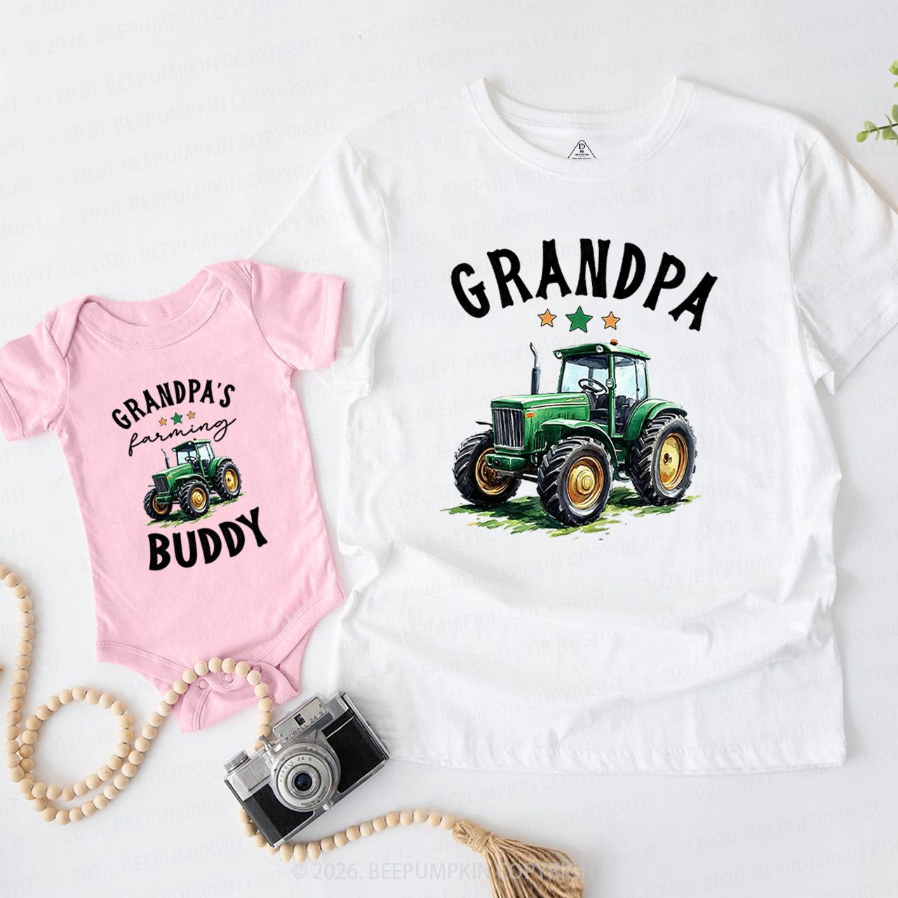 Grandpa and Grandpa's Farming Buddy Grandpa&Me Matching Shirts