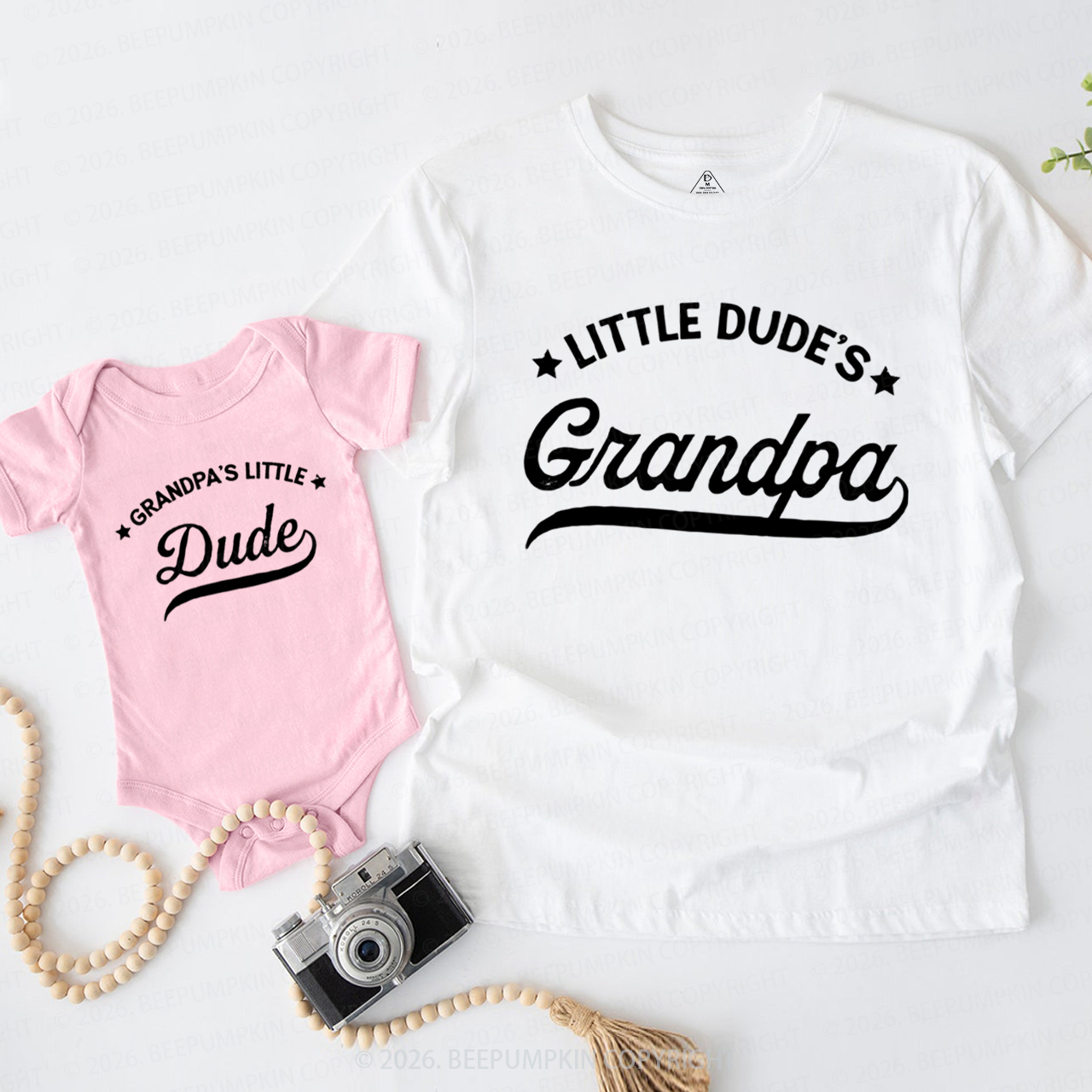Grandpa and Little Dude Grandpa&Me Matching Shirts