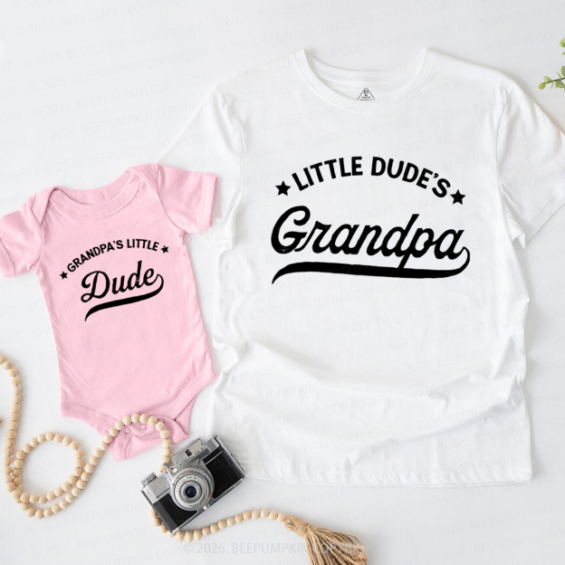 Grandpa and Little Dude Grandpa&Me Matching Shirts