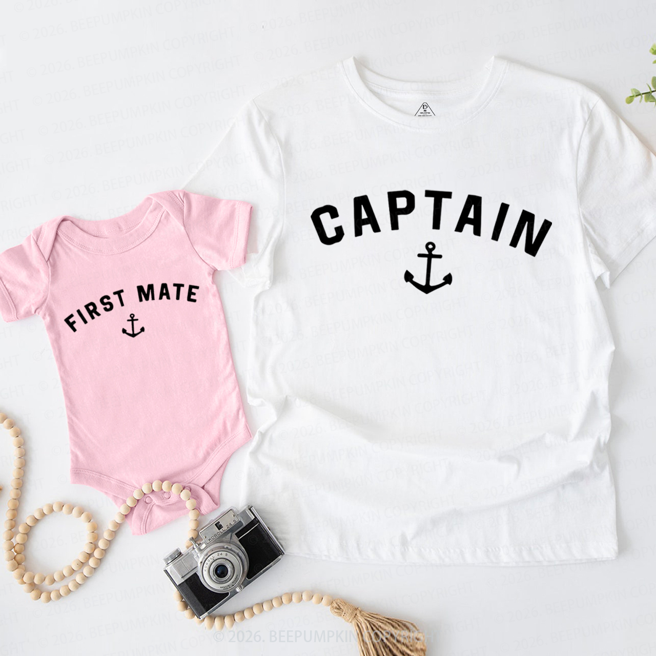 Captain and First Mate Fathers Day Dad&Me Matching Shirts