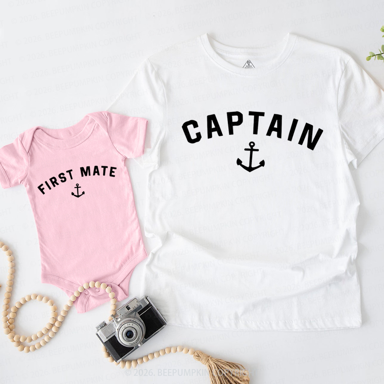 Captain and First Mate Fathers Day Dad&Me Matching Shirts