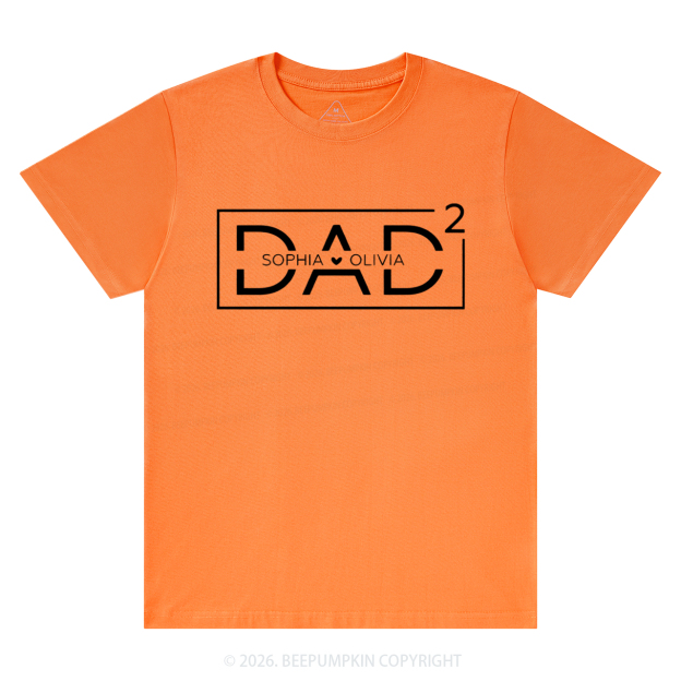 Personalized Dad Squared With Kids Names T-Shirts