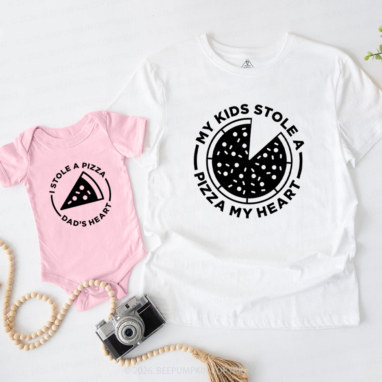 My Kids Stole A Pizza My Heart Dad&Me Matching Shirts