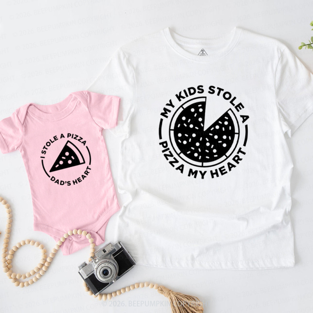 My Kids Stole A Pizza My Heart Dad&Me Matching Shirts