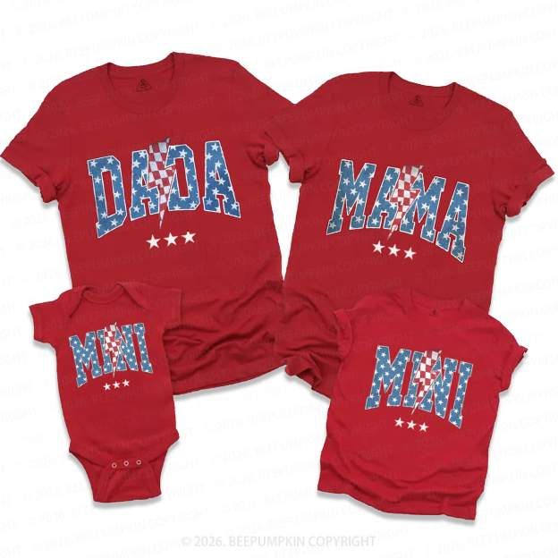 Mama Dada Mini 4th of July Family Matching Shirts