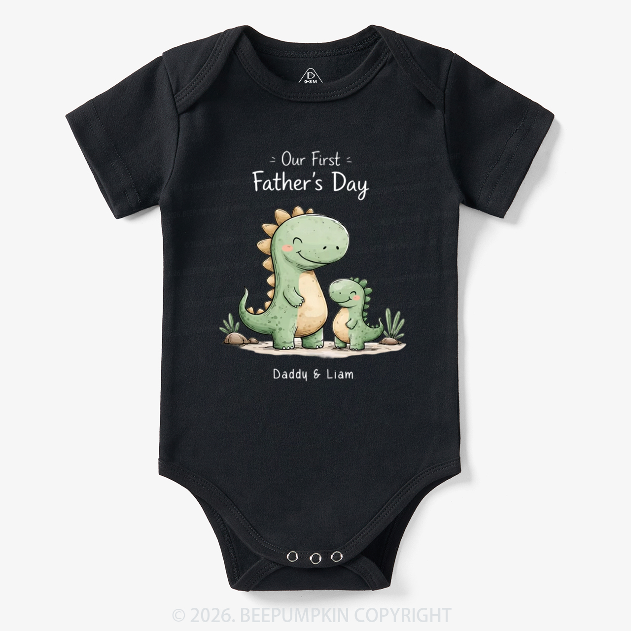 Personalized First Father's Day Dinosaur Bodysuit