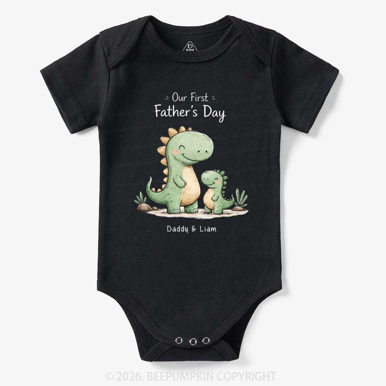 Personalized First Father's Day Dinosaur Bodysuit