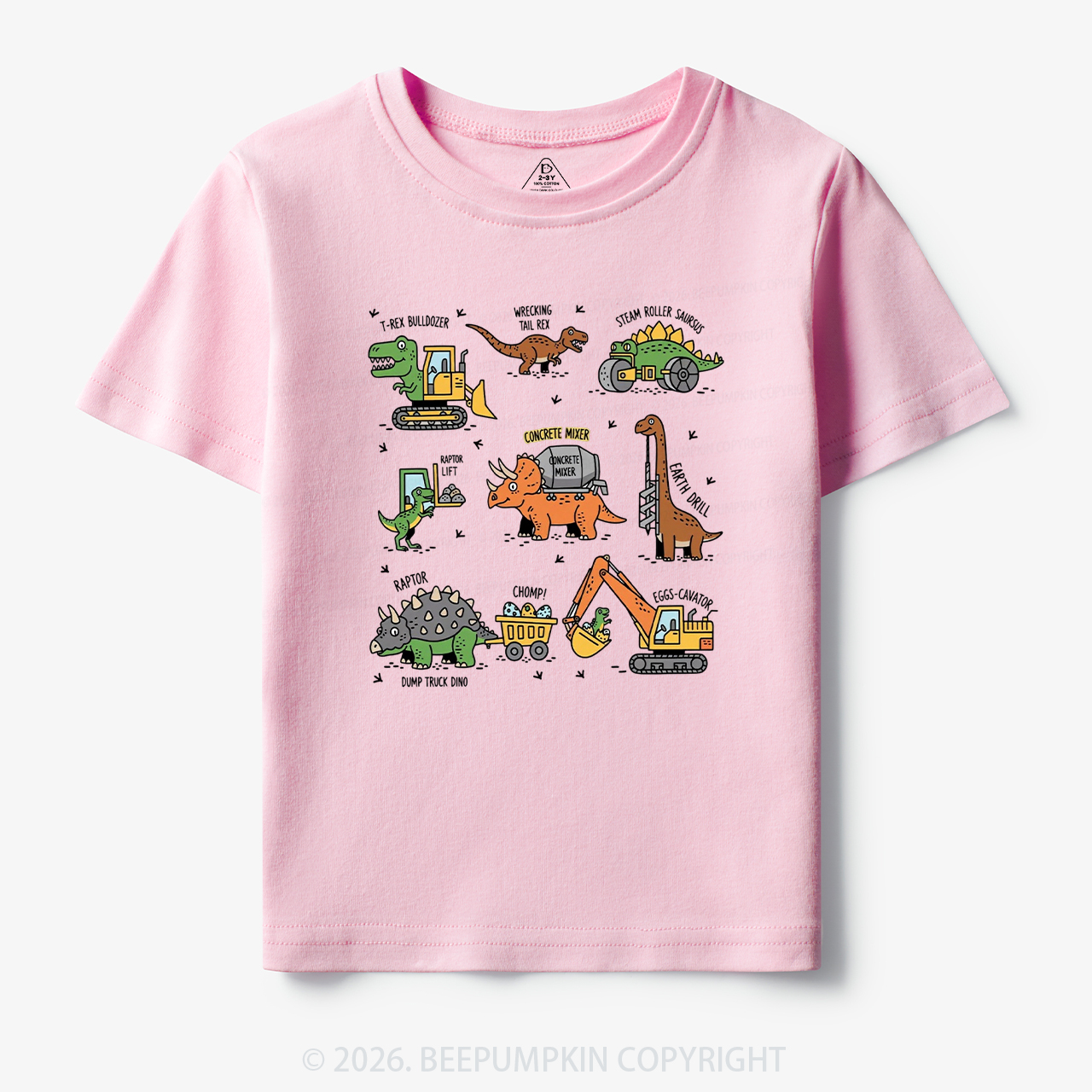 Dinosaur Construction Truck Toddler&Kid's Tees