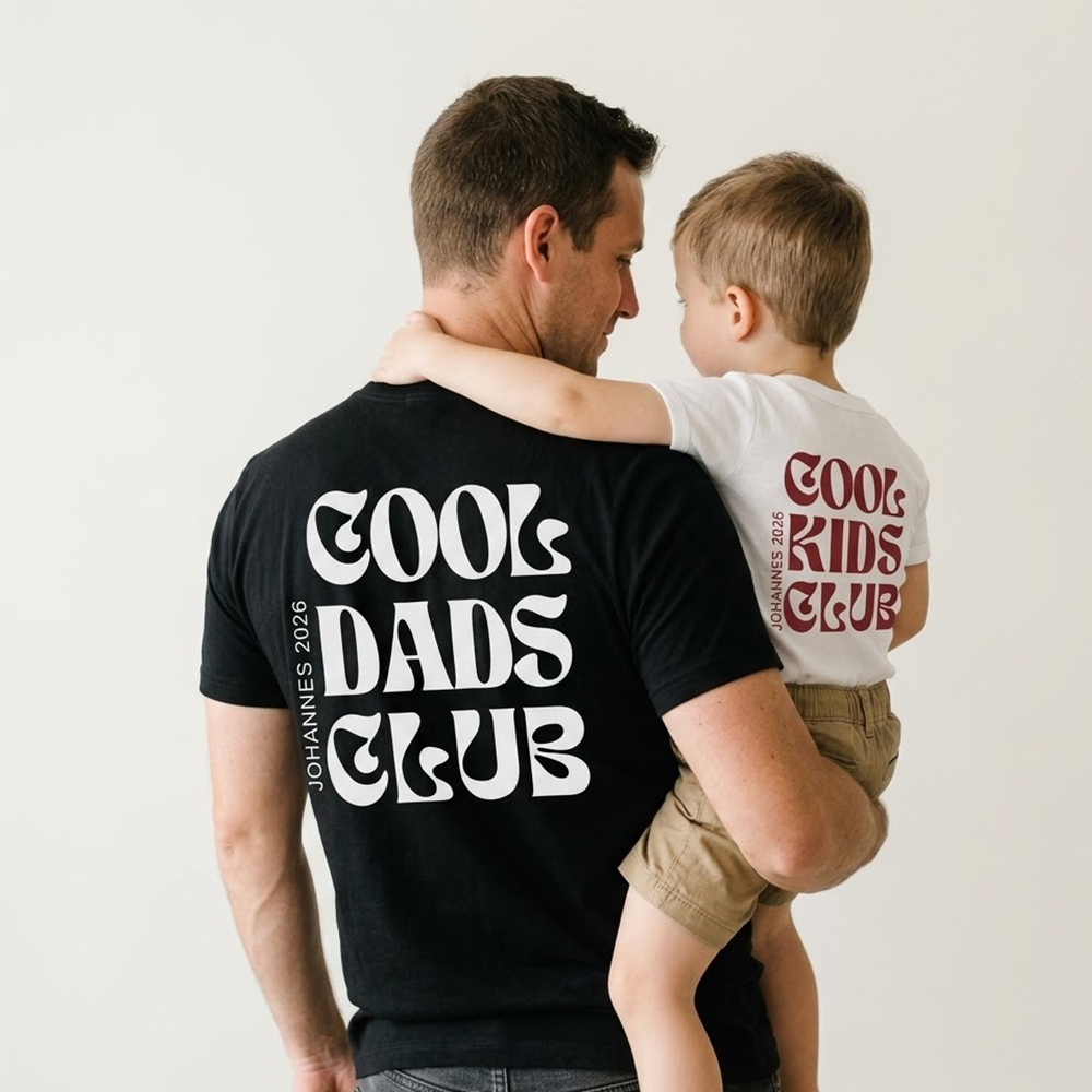Personalized Cool Dads and Kids Club Dad&Me Matching Shirts-Back Design